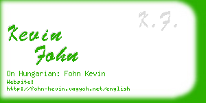 kevin fohn business card